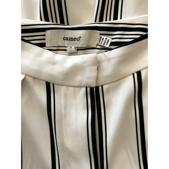 Cameo Womens White Striped Real Talk Wide-Leg Pant - Picture 7 of 12